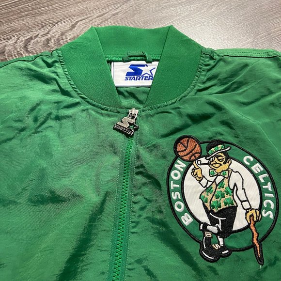 Starter NBA Boston Celtics The Jet Crinkle Half Zip Pullover Woven Jacket Mens S - Picture 11 of 12